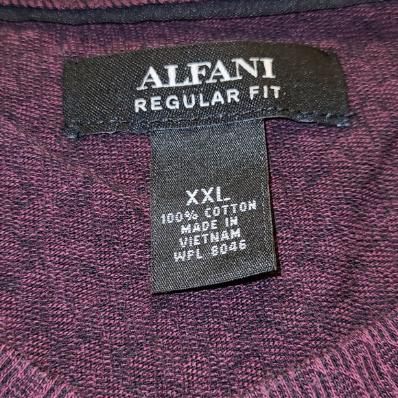 Alfani long-sleeve V-neck fire red tee - Picture 2 of 16